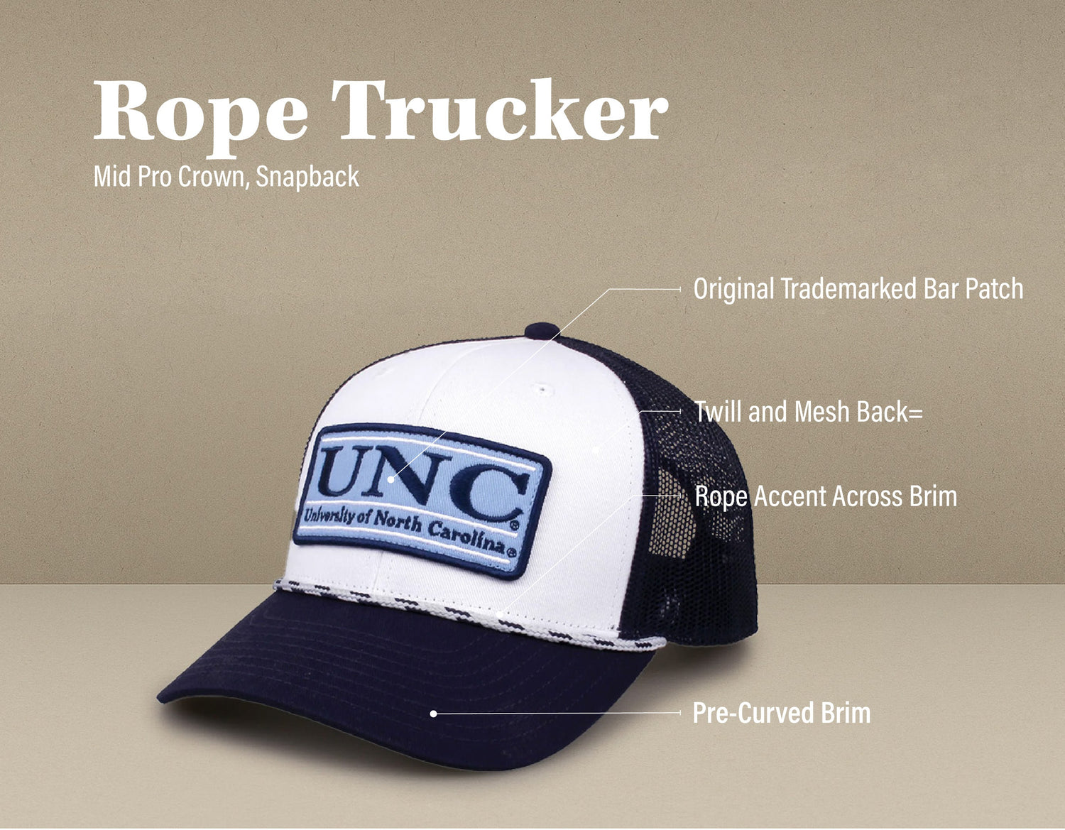 Rope Trucker Hat with Bar Design