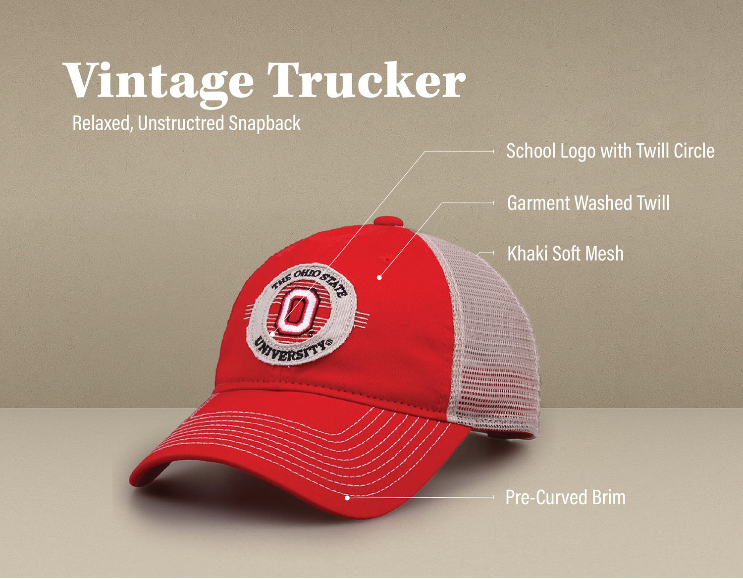 Circle Design Mesh Trucker Hat