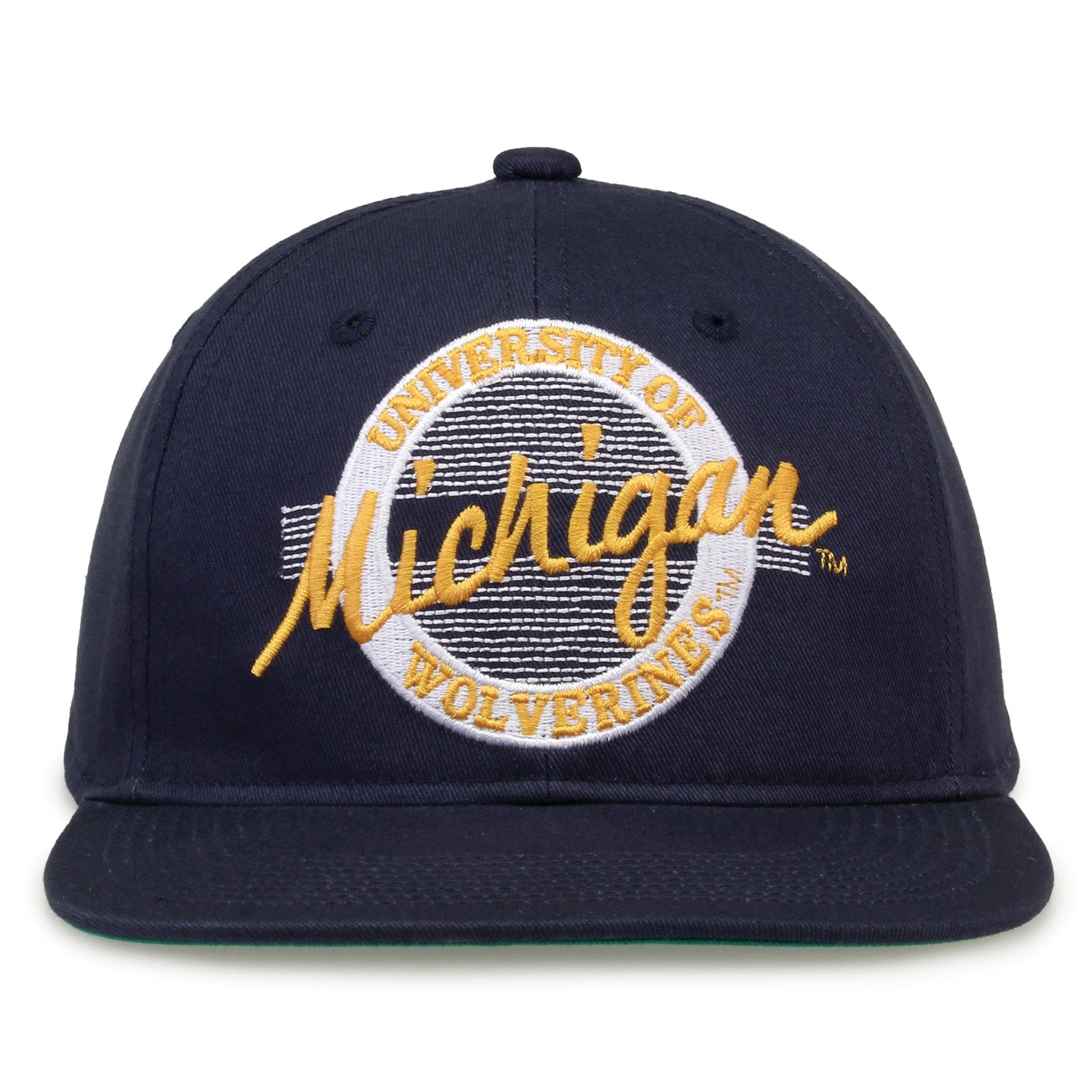 The Game Michigan Wolverines Flat Brim Snapback Hat - Officially Licensed NCAA Hat, Grey With Logo