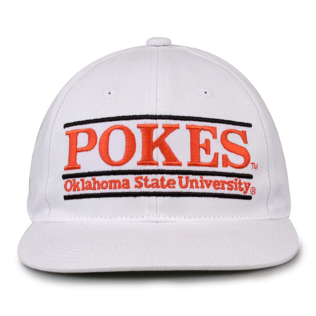 Oklahoma State Cowboys Retro Bar Snapback - White, front view