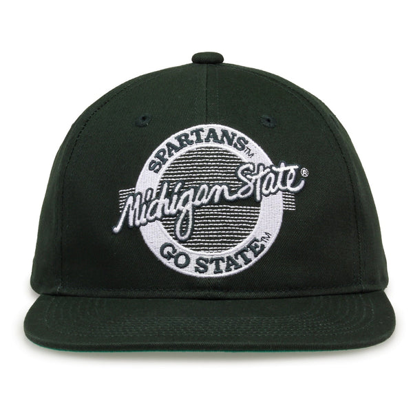 Michigan State Retro Circle Snapback - Dark Green