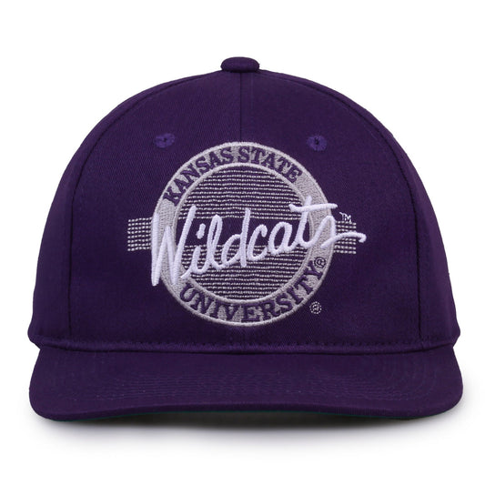 Kansas State Wildcats Retro Circle Snapback - Purple, front view