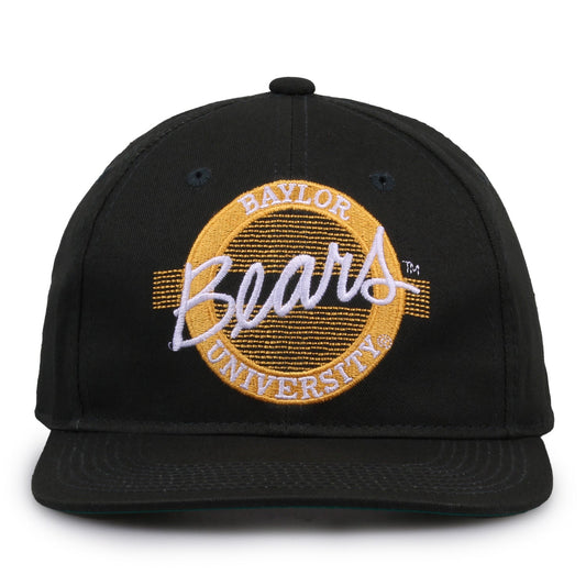 Baylor Bears Retro Circle Snapback - Green, front view