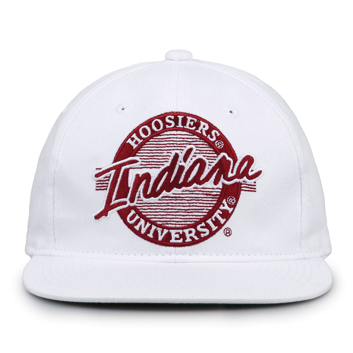 Indiana Hoosiers Retro Circle Snapback - White, front view