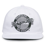 Retro Circle Snapback - White