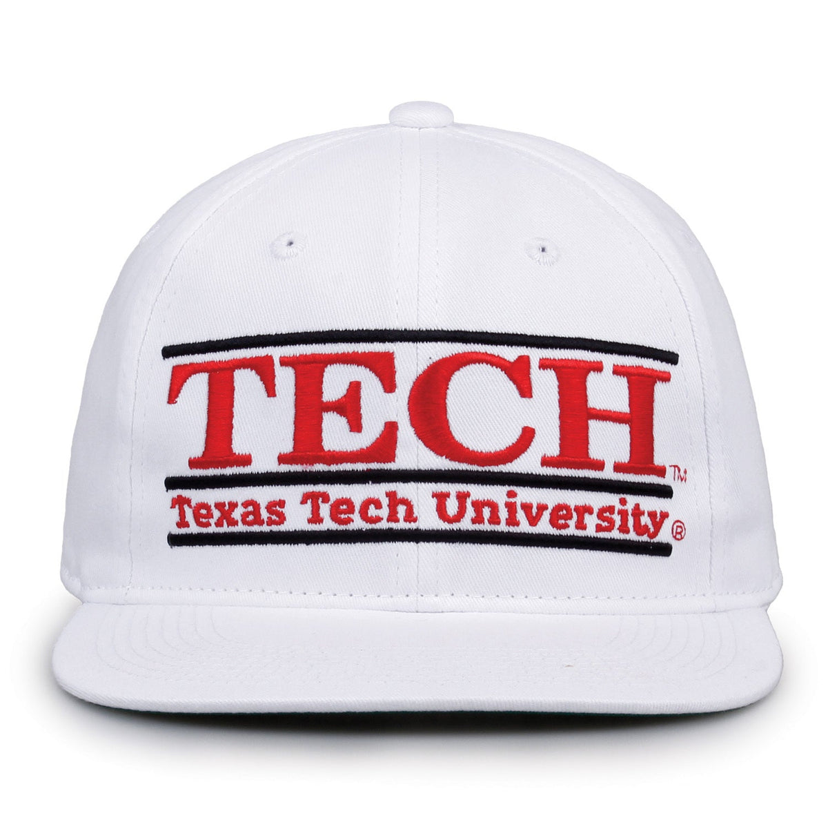 Texas Tech Red Raiders Retro Bar Snapback - White, front view