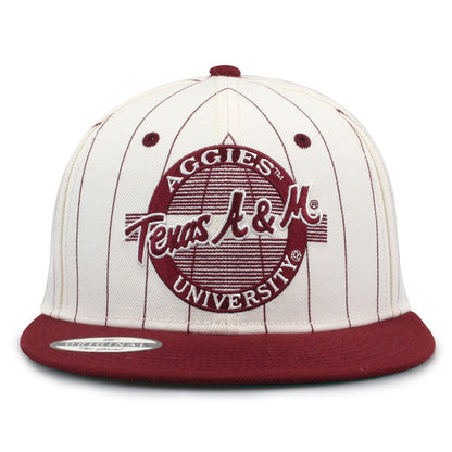 Texas A&M University Pinstripe Circle Design Snapback