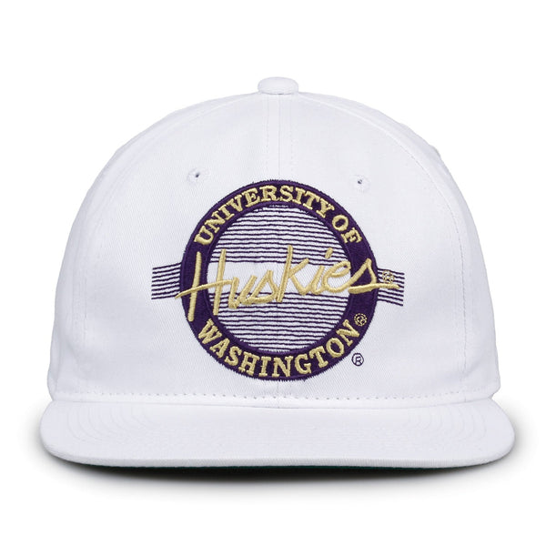 Washington Retro Circle Snapback - White