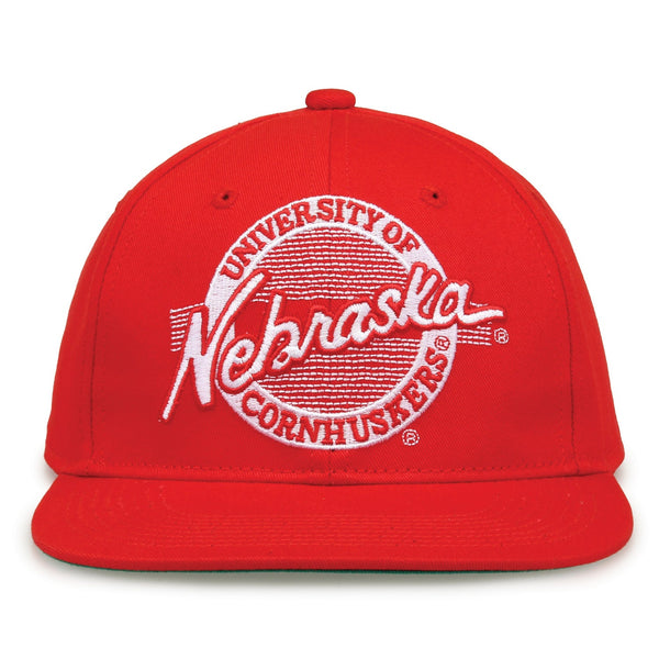Nebraska Retro Circle Snapback - Red