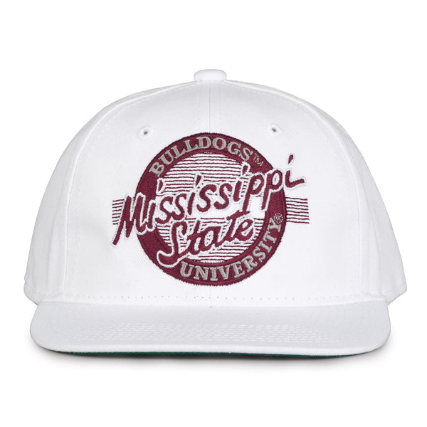 Mississippi State Retro Circle Snapback - White