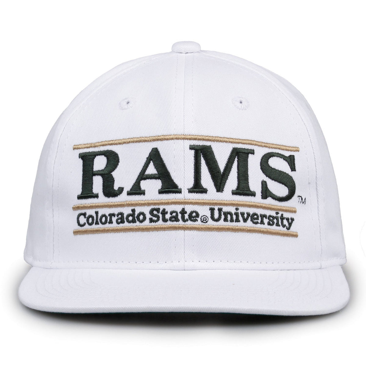 Colorado State Rams Retro Bar Snapback - White, front view