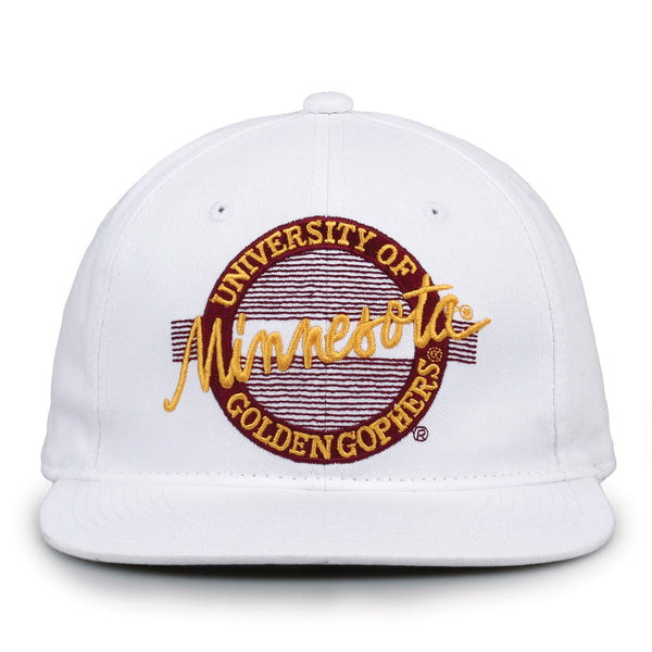 Minnesota Retro Circle Snapback - White