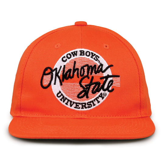 Oklahoma State Cowboys Retro Circle Snapback - Orange, front view