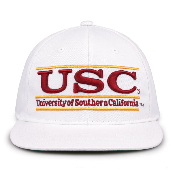 USC Retro Bar snapback hat in white, front view