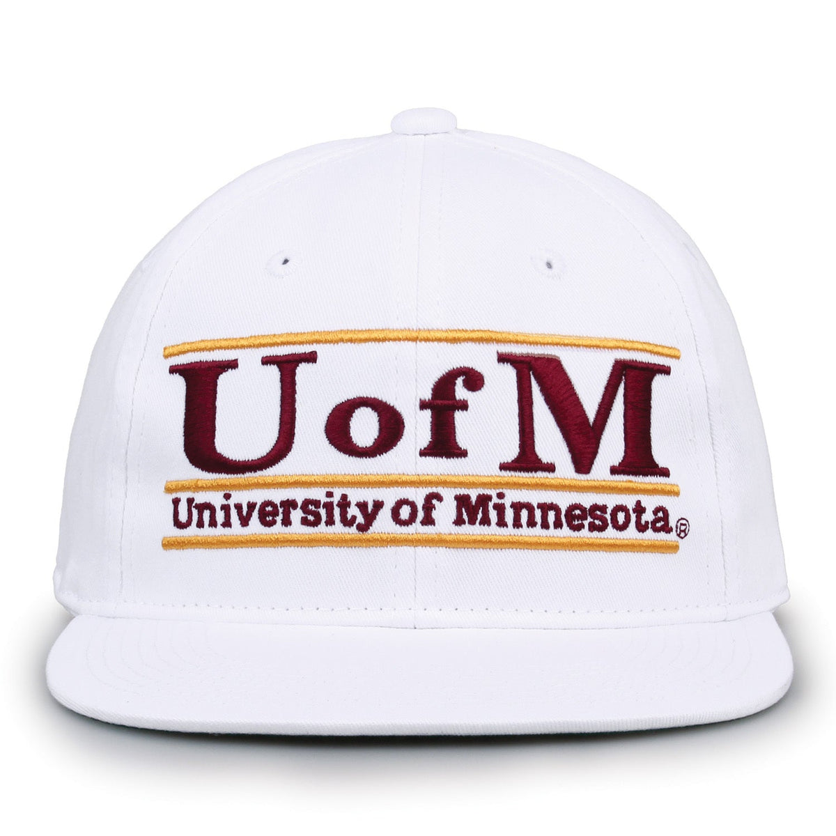 Minnesota Golden Gophers Retro Bar Snapback - White, front view