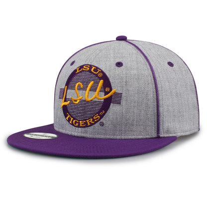 Louisiana State University Classic Grey Wool Circle Design Snapback