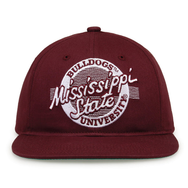 Mississippi State Retro Circle Snapback - Maroon