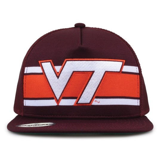 Virginia Tech University Woven Knit Trucker Mesh Snapback