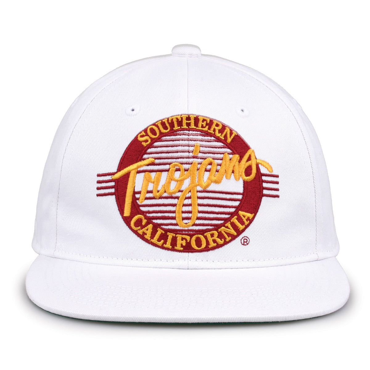 USC Trojans Retro Circle Snapback - White, front view
