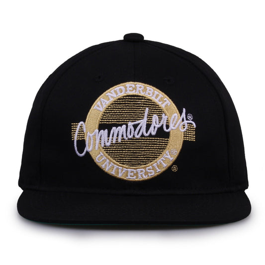 Vanderbilt Commodores Retro Circle Snapback - Black, front view