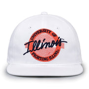 Retro Circle Snapback - White