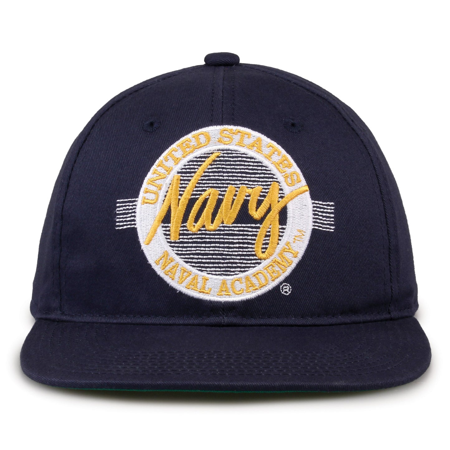 Navy Snapback Hat Retro Circle Design