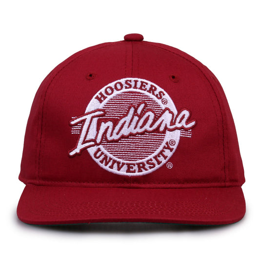 Indiana Hoosiers Retro Circle Snapback - Cardinal, front view