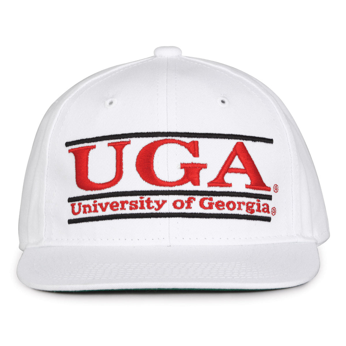 Georgia Bulldogs Retro Bar Snapback - White, front view