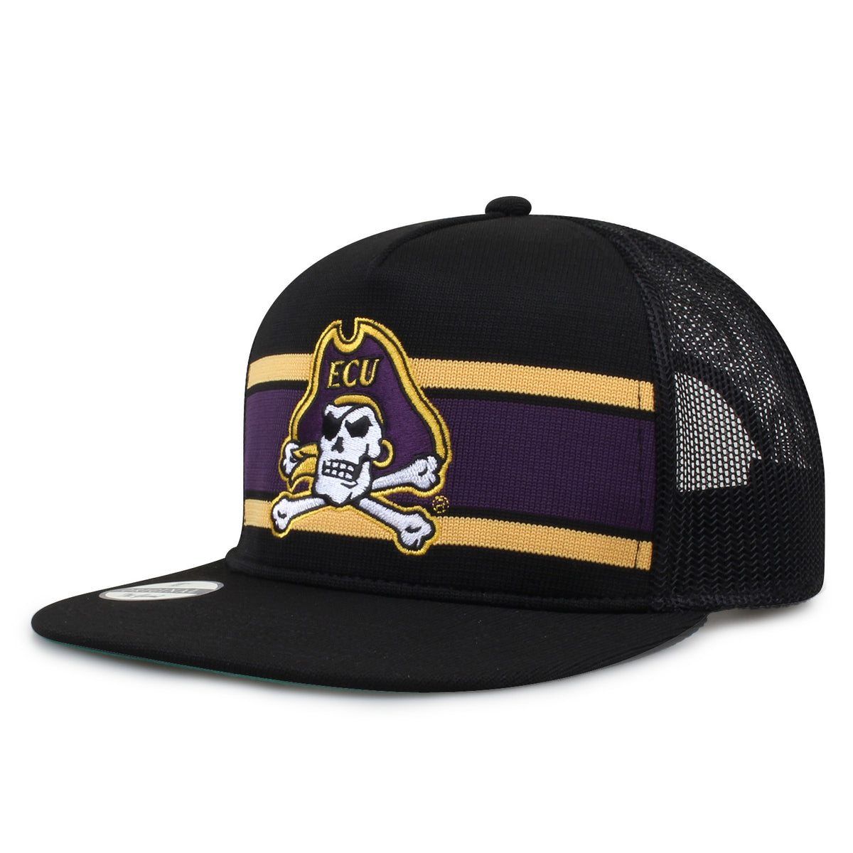 East Carolina University Class of '92 trucker hat, angled front view showing embroidered logo and mesh side