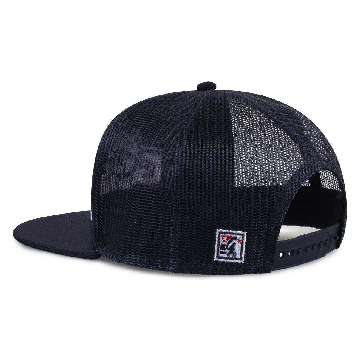 Gonzaga University Class of '92 trucker hat, angled rear view showing mesh panels and snapback closure