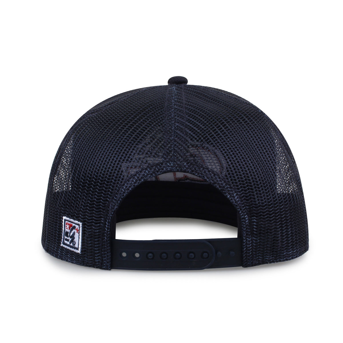 Gonzaga University Class of '92 trucker hat, rear view of mesh back and adjustable snapback closure