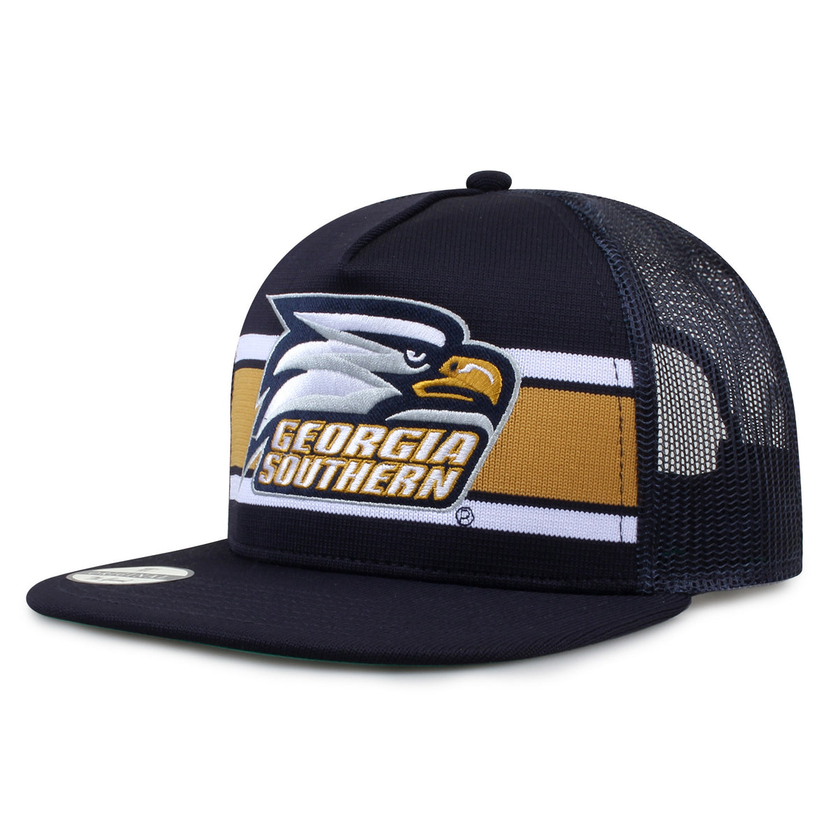 Georgia Southern University Class of '92 trucker hat, angled front view showing embroidered logo and mesh side
