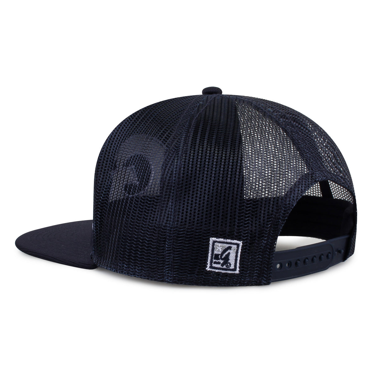 Georgetown University Class of '92 trucker hat, angled rear view showing mesh panels and snapback closure