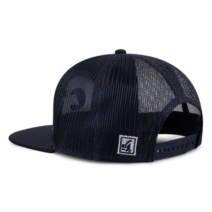 Georgetown University Class of '92 trucker hat, angled rear view showing mesh panels and snapback closure