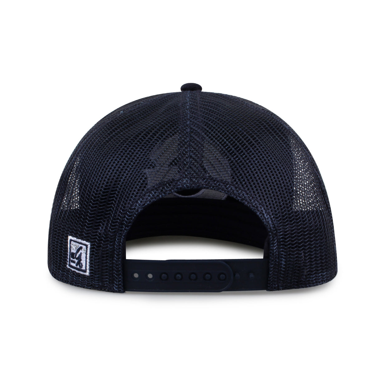 Georgetown University Class of '92 trucker hat, rear view of mesh back and adjustable snapback closure