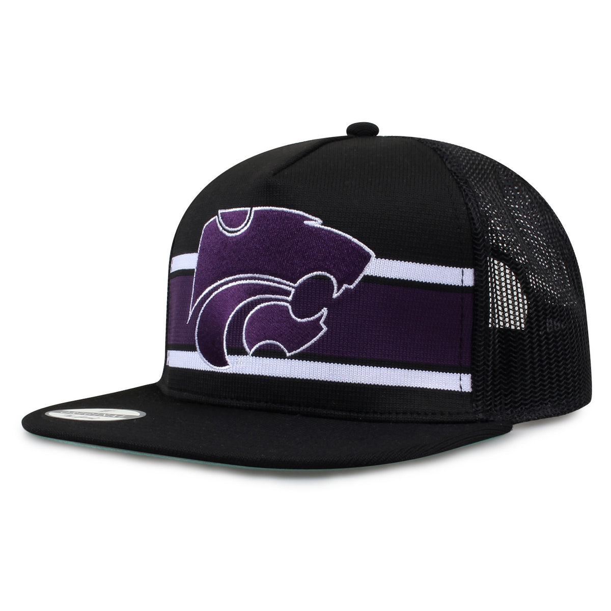 Kansas State University Class of '92 trucker hat, angled front view showing embroidered logo and mesh side
