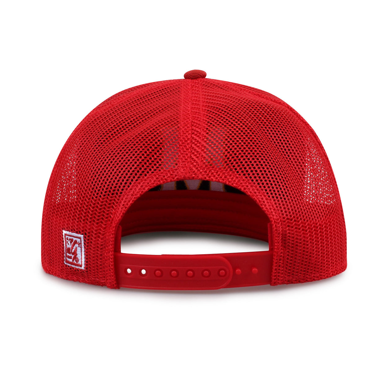 University of Maryland Class of '92 trucker hat, rear view of mesh back and adjustable snapback closure