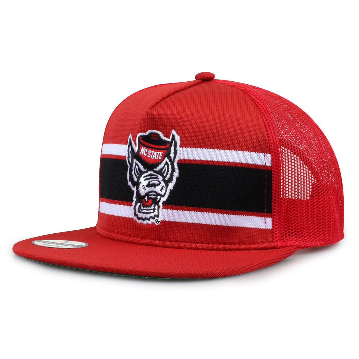 North Carolina State University Class of '92 trucker hat, angled front view showing embroidered logo and mesh side