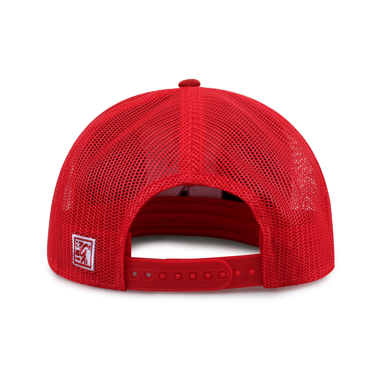 University of Nebraska Class of '92 trucker hat, rear view of mesh back and adjustable snapback closure