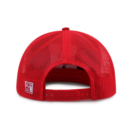 University of Nebraska Class of '92 trucker hat, rear view of mesh back and adjustable snapback closure