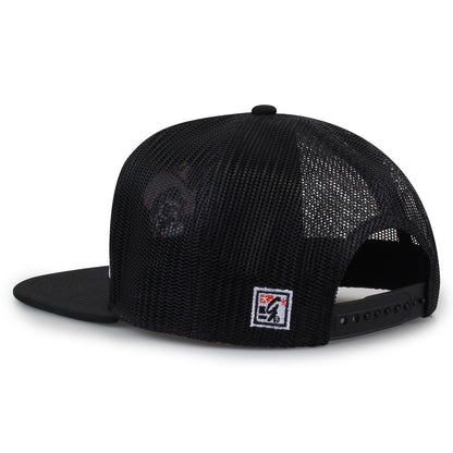 Oklahoma State University Class of '92 trucker hat, angled rear view showing mesh panels and snapback closure