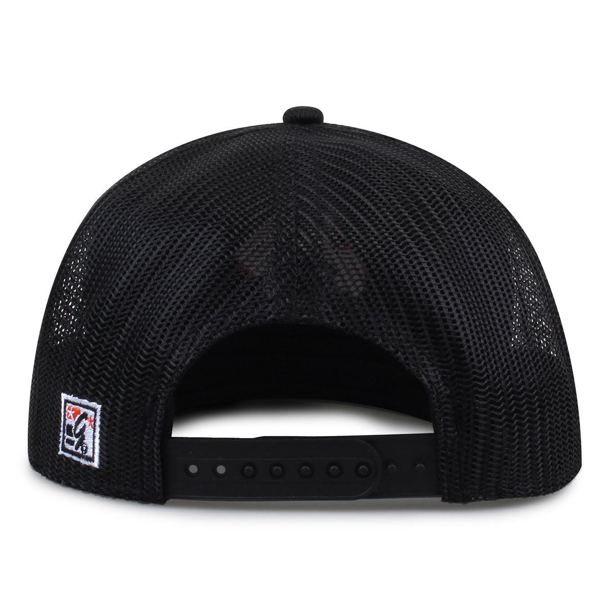 Oklahoma State University Class of '92 trucker hat, rear view of mesh back and adjustable snapback closure
