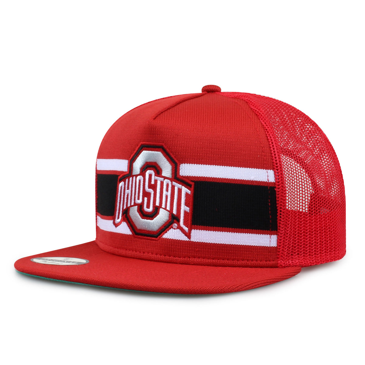 The Ohio State University Class of '92 trucker hat, angled front view showing embroidered logo and mesh side