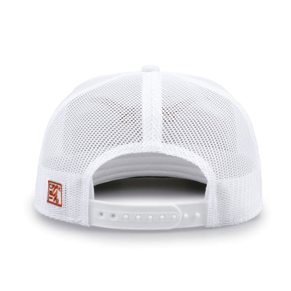 University of Texas Class of '92 trucker hat, rear view of mesh back and adjustable snapback closure