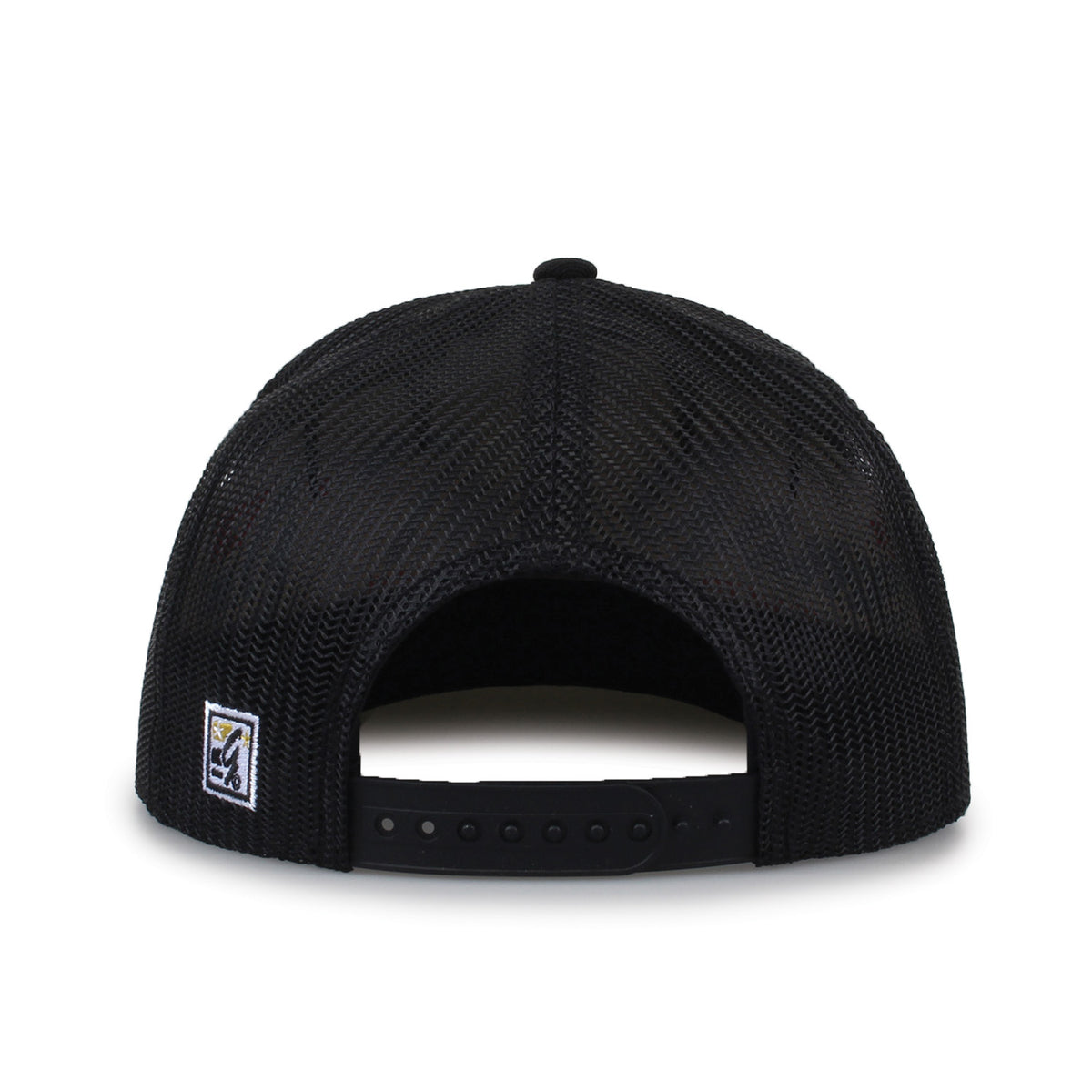 University of Central Florida Class of '92 trucker hat, rear view of mesh back and adjustable snapback closure