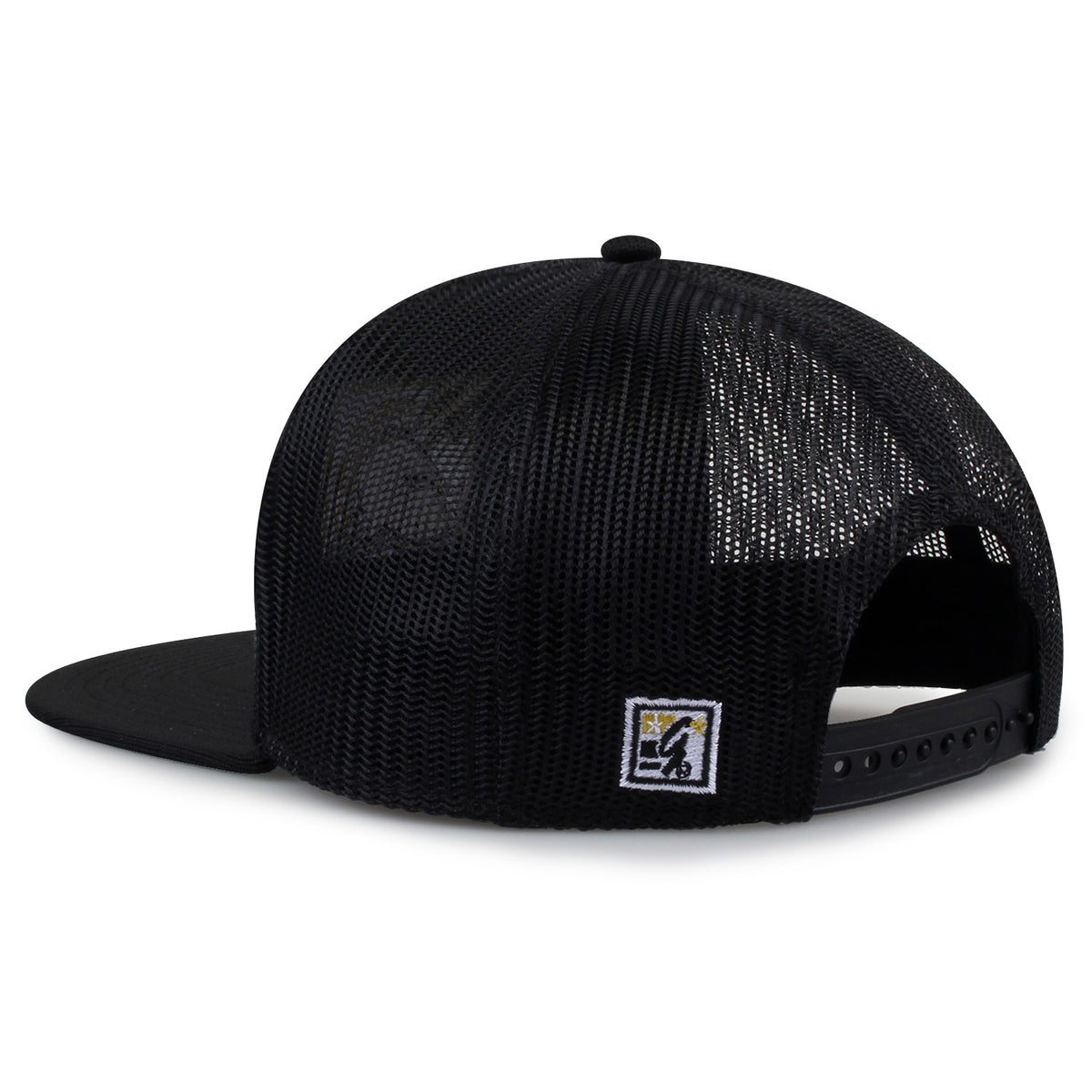 United States Military Academy (Army) Class of '92 trucker hat, angled rear view showing mesh panels and snapback closure