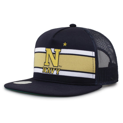 United States Naval Academy (Navy) Class of '92 trucker hat, angled front view showing embroidered logo and mesh side