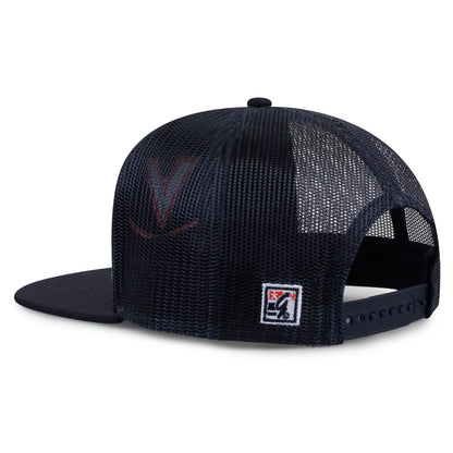 University of Virginia Class of '92 trucker hat, angled rear view showing mesh panels and snapback closure