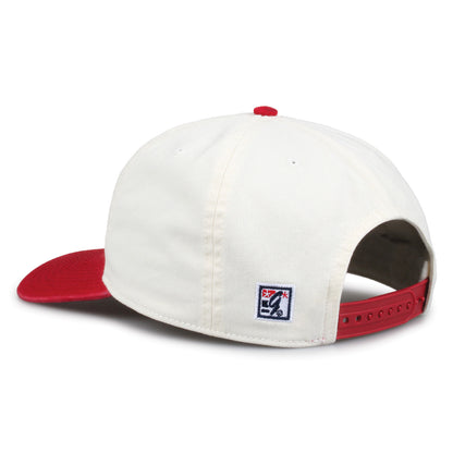 Southern California Original Circle snapback hat showing adjustable snap closure and The Game logo, rear view