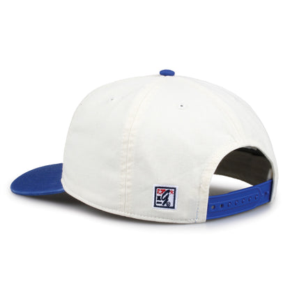 Duke Original Bar snapback hat showing adjustable snap closure and The Game logo, rear view